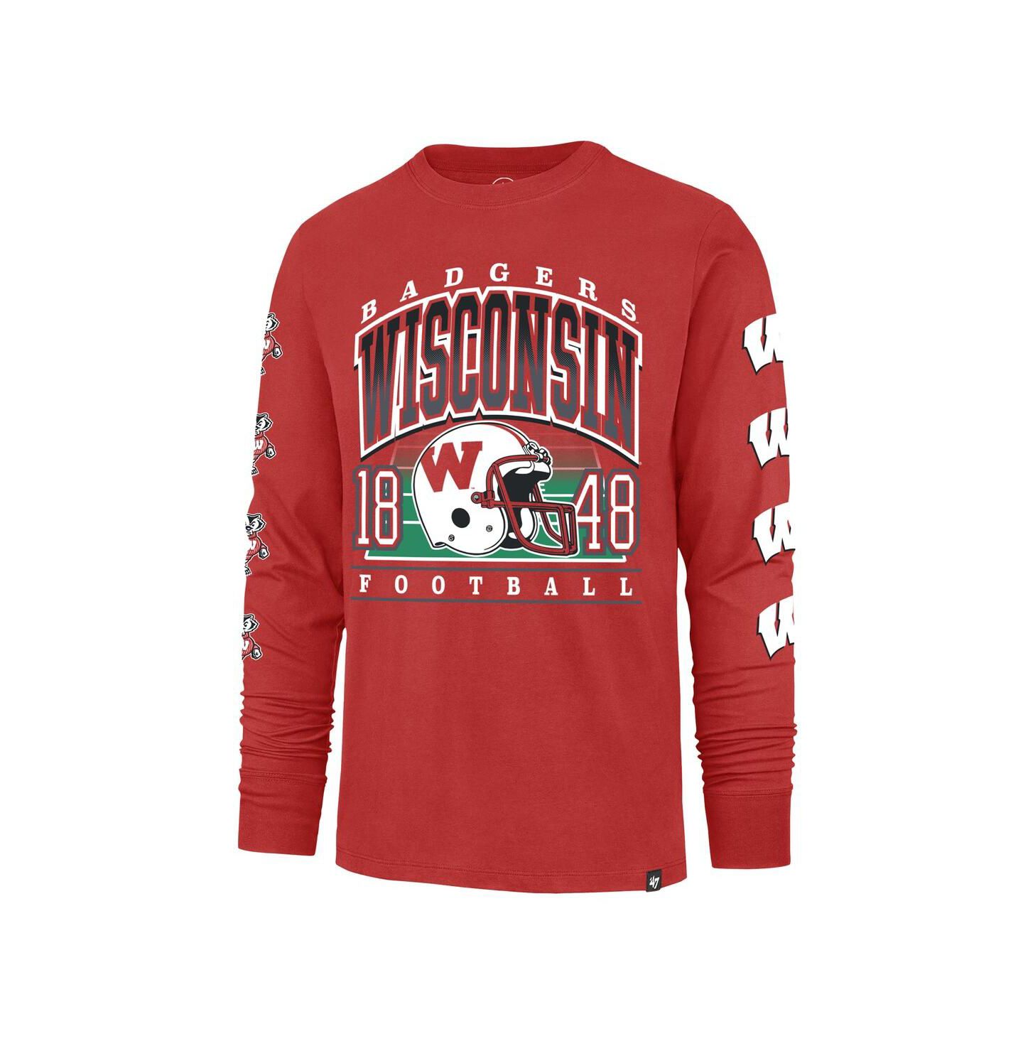 Мужская футболка '47 Brand Red Wisconsin Badgers Go Big Long Sleeve — фото 3