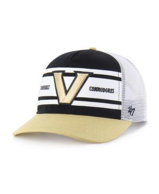 '47 Brand - '47 Big Boys and Girls Black/Gold Vanderbilt Commodores Super Stripe Hitch Adjustable Trucker Hat