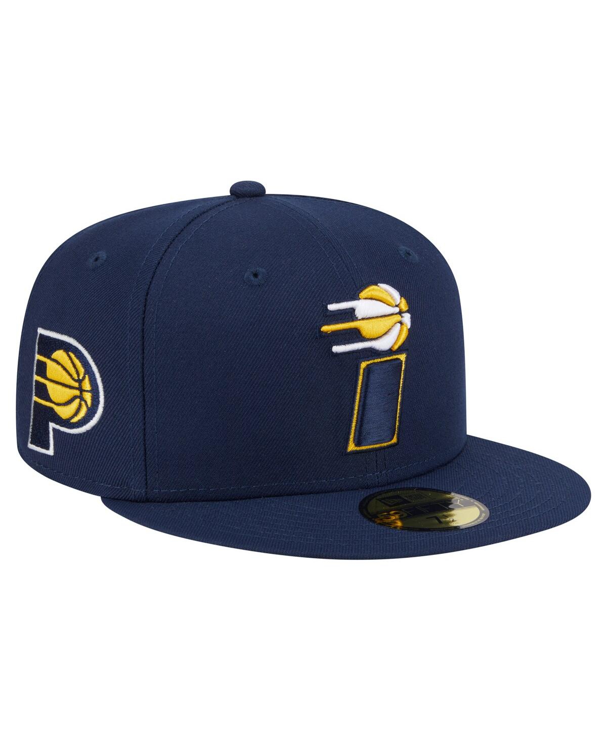New Era Men's Navy Indiana Pacers Deceptor 59fifty Fitted Hat In Blue