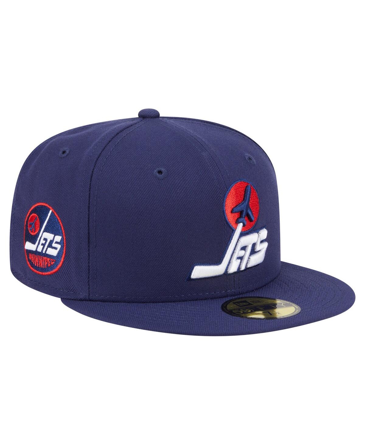 New Era Men's Navy Winnipeg Jets Deceptor 59fifty Fitted Hat In Blue