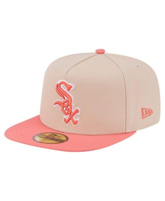Men's Light Beige/Coral Chicago White Sox Two-Tone Color Pack A-Frame 59FIFTY Fitted Hat