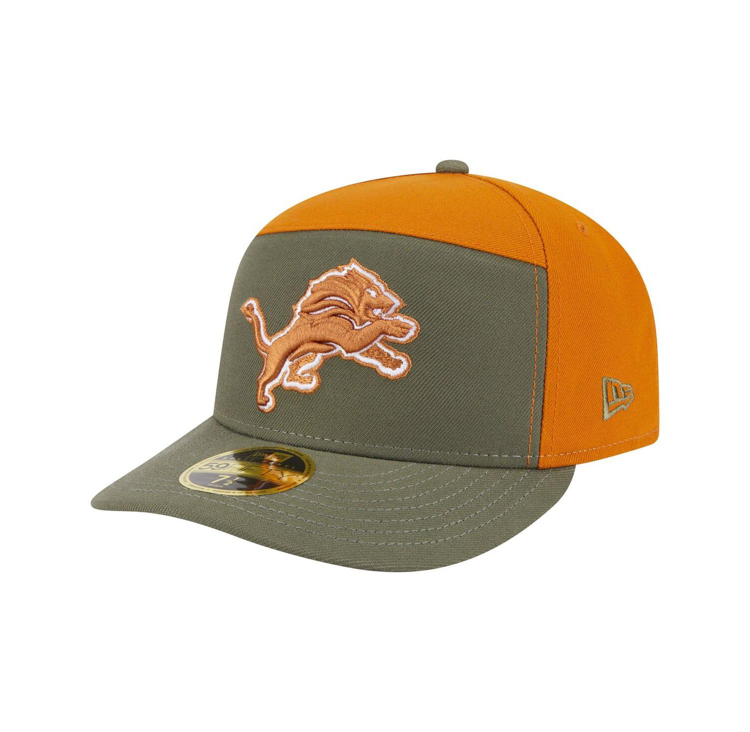 Men's Olive/Brown Detroit Lions Two-Tone Color Pack Split Panel 59FIFTY Fitted Hat