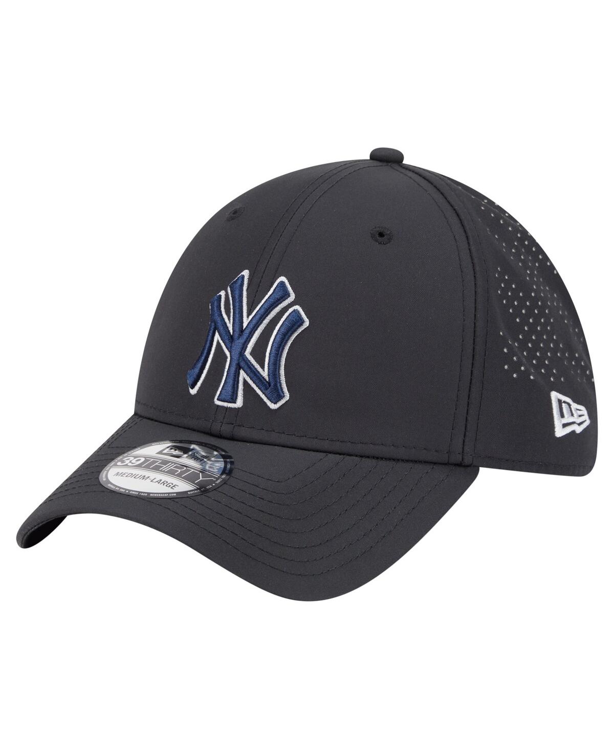 New Era Men's Black New York Yankees Night 39thirty Flex Hat In Black