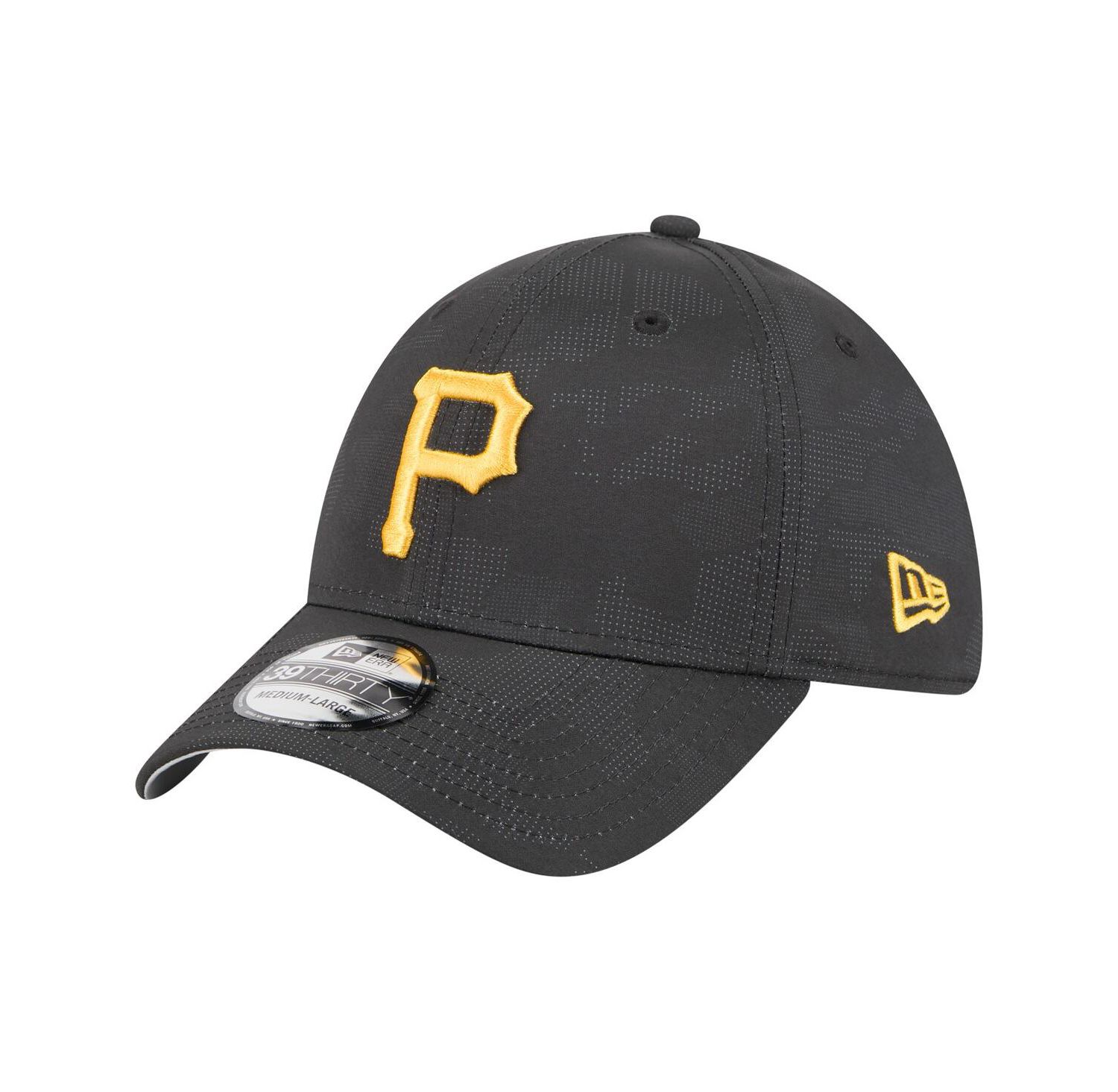 Men's Black Pittsburgh Pirates Tonal Camo 39THIRTY Flex Hat