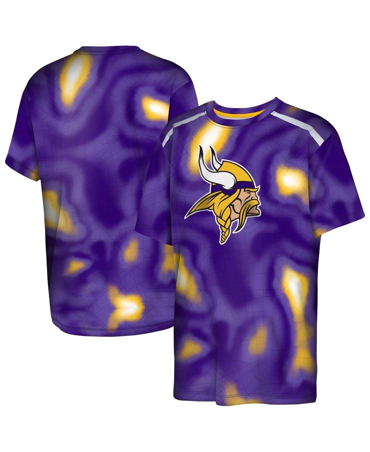 Outerstuff Big Boys And Girls Purple Minnesota Vikings End Zone Dri-tek T-shirt In Multi