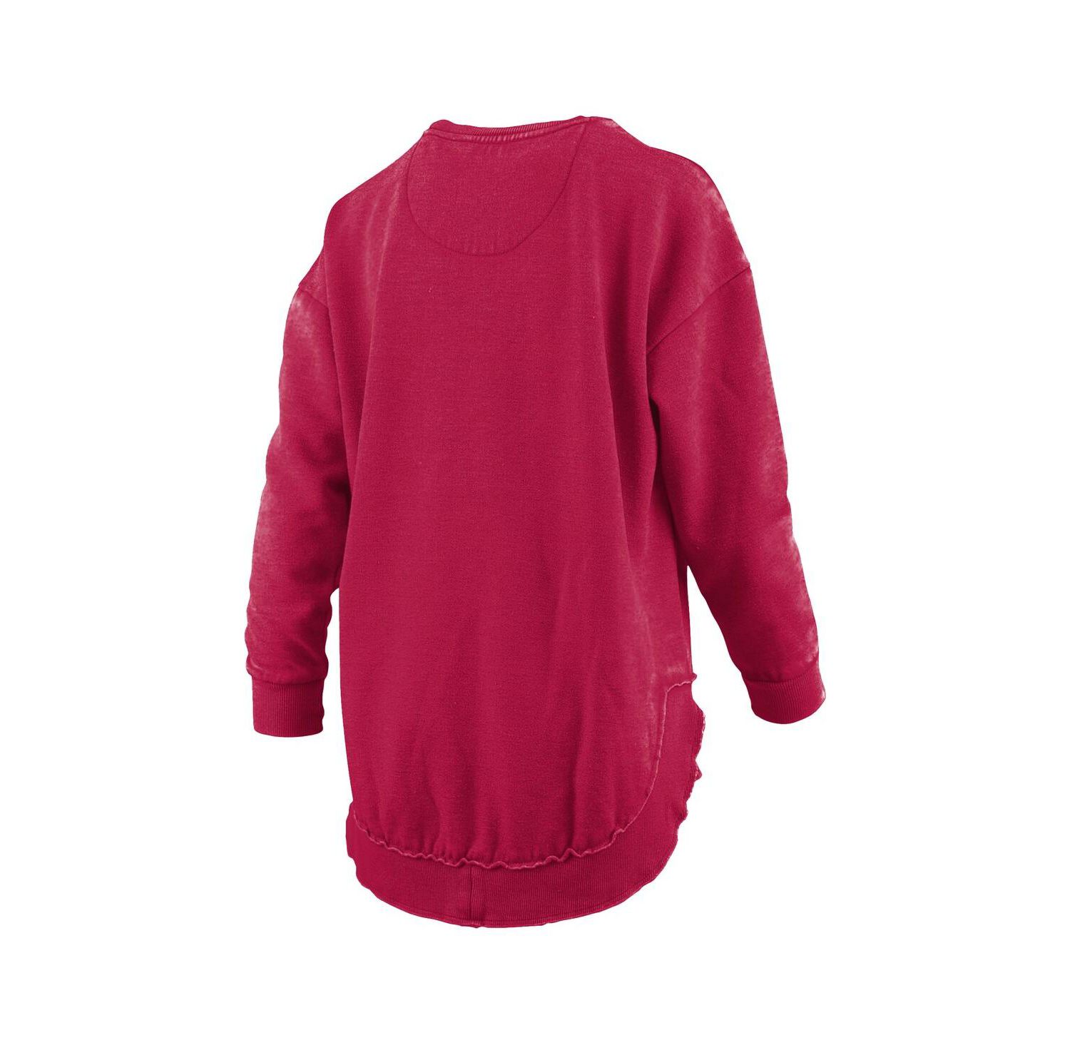 Women's Cardinal Arkansas Razorbacks M&eacute;lange Poncho Vintage Fleece Long Sleeve Pullover Sweatshirt