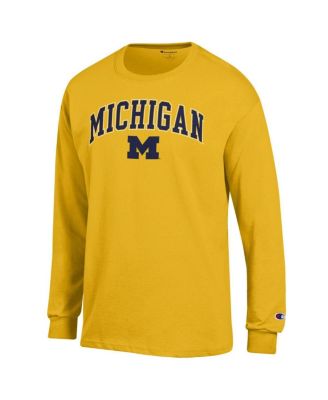 Men's Maize Michigan Wolverines Arch Over Logo Long Sleeve T-Shirt