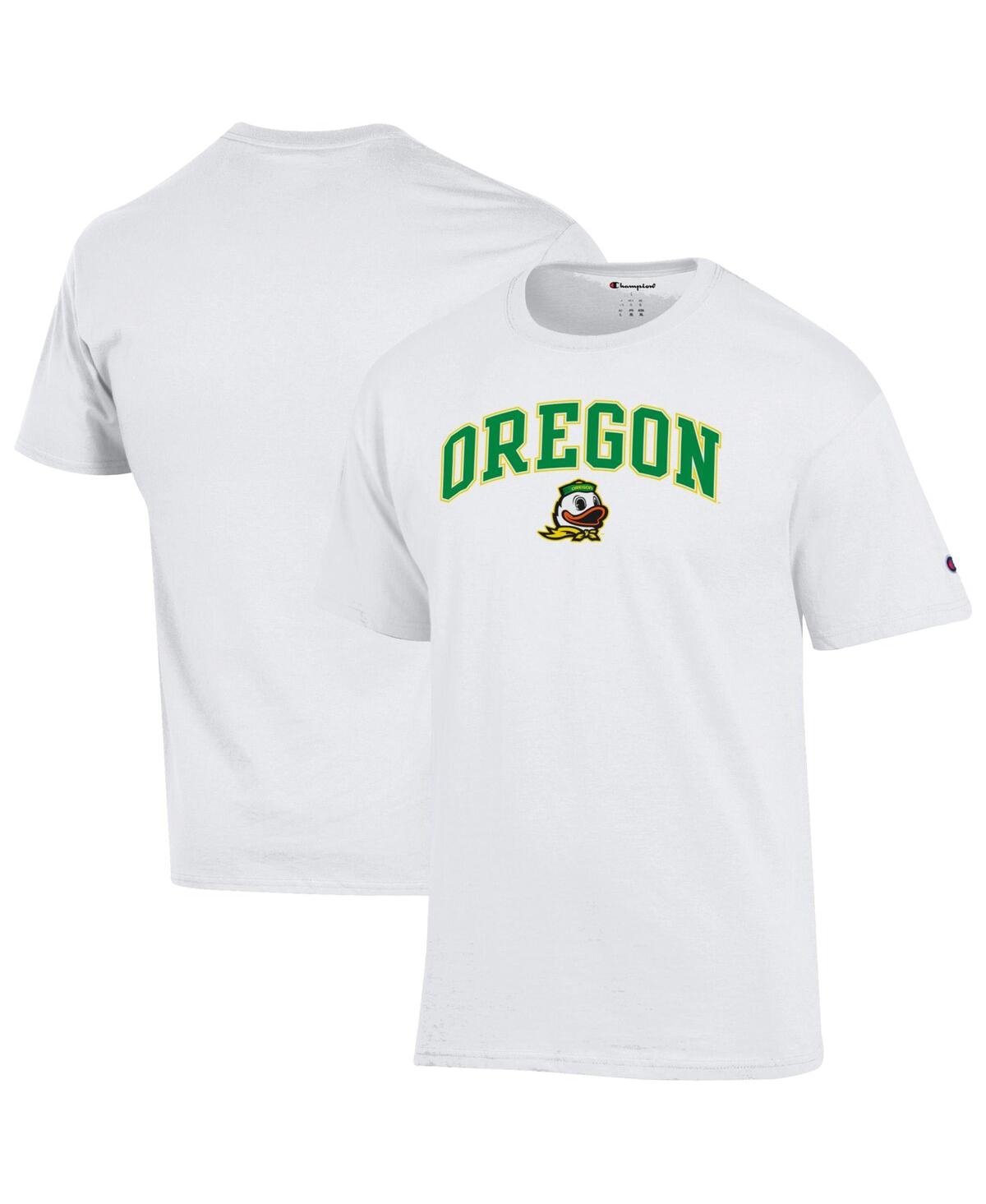 Champion Men's Green Oregon Ducks Arch Over Logo T-Shirt - White