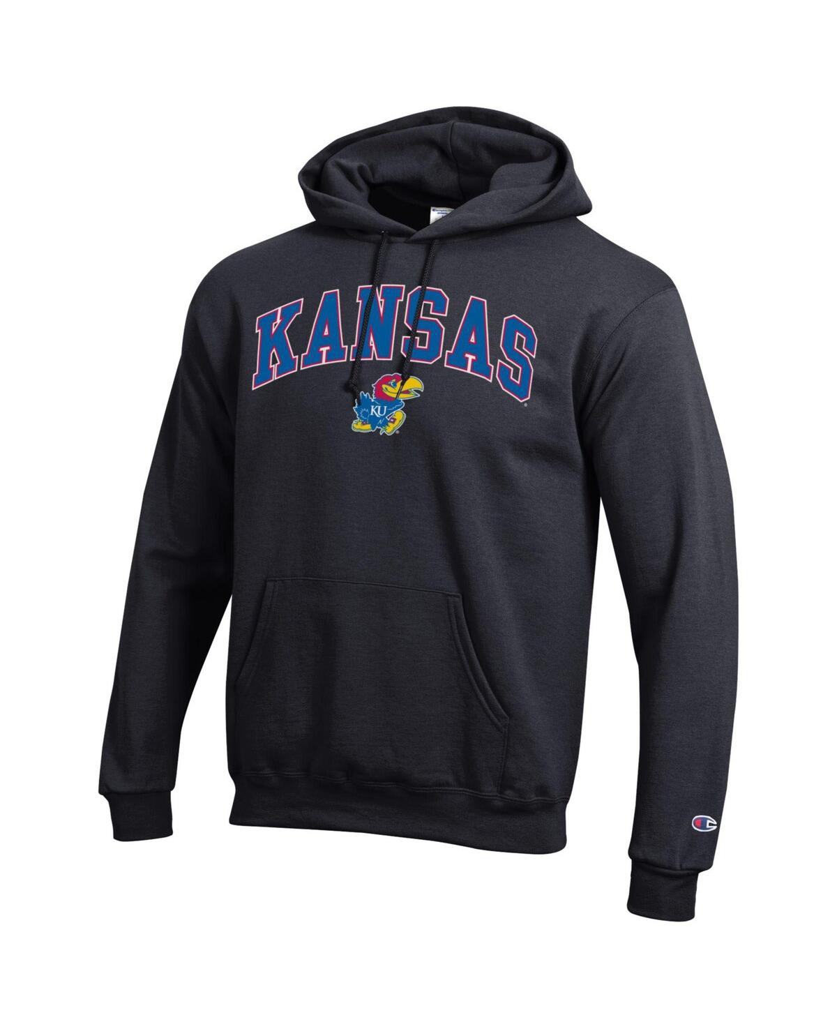 Champion Men's Black Kansas Jayhawks Arch Over Logo Pullover Hoodie