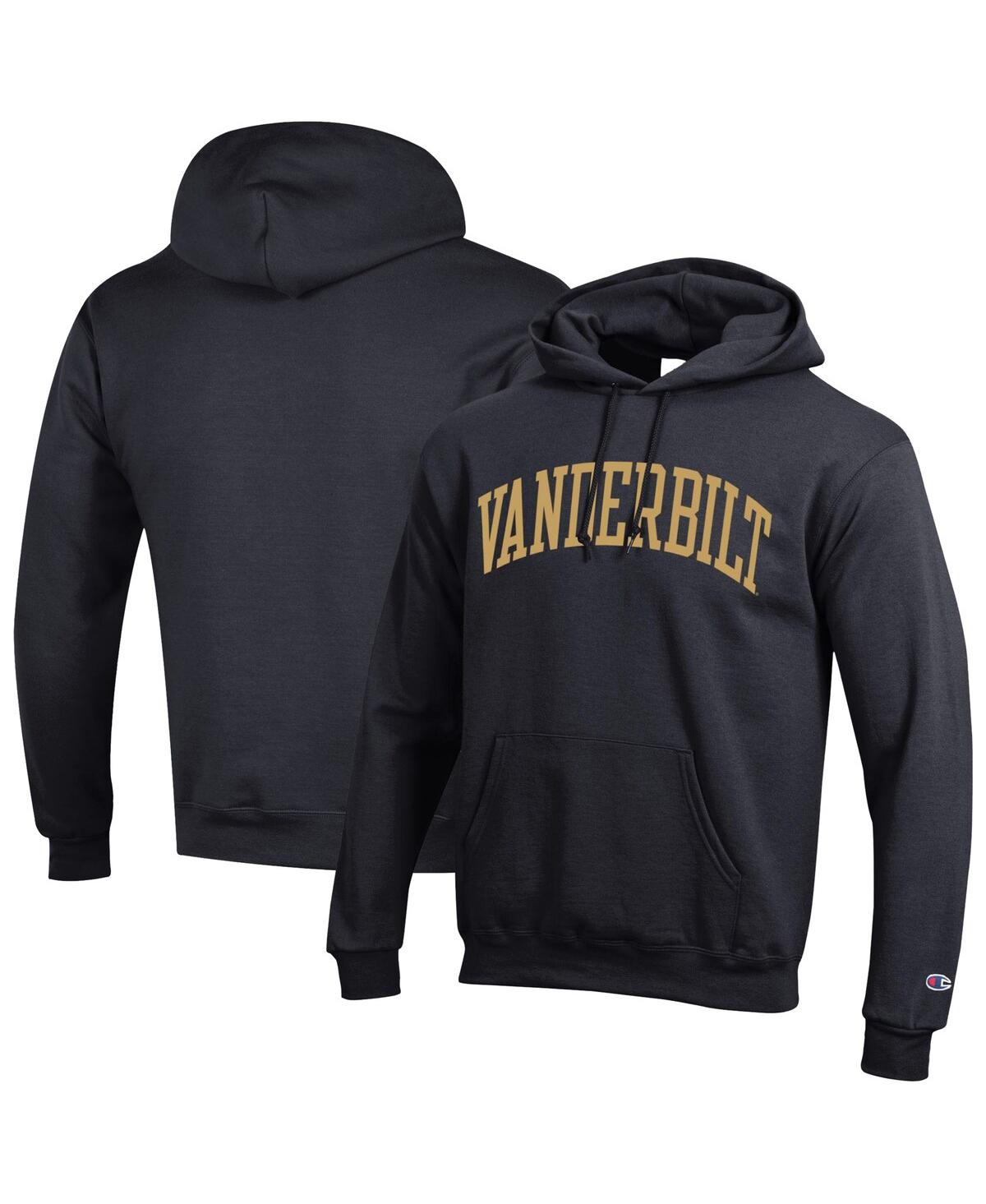 Champion Men's Black Vanderbilt Commodores Basic Arch Fleece Pullover Hoodie In Black