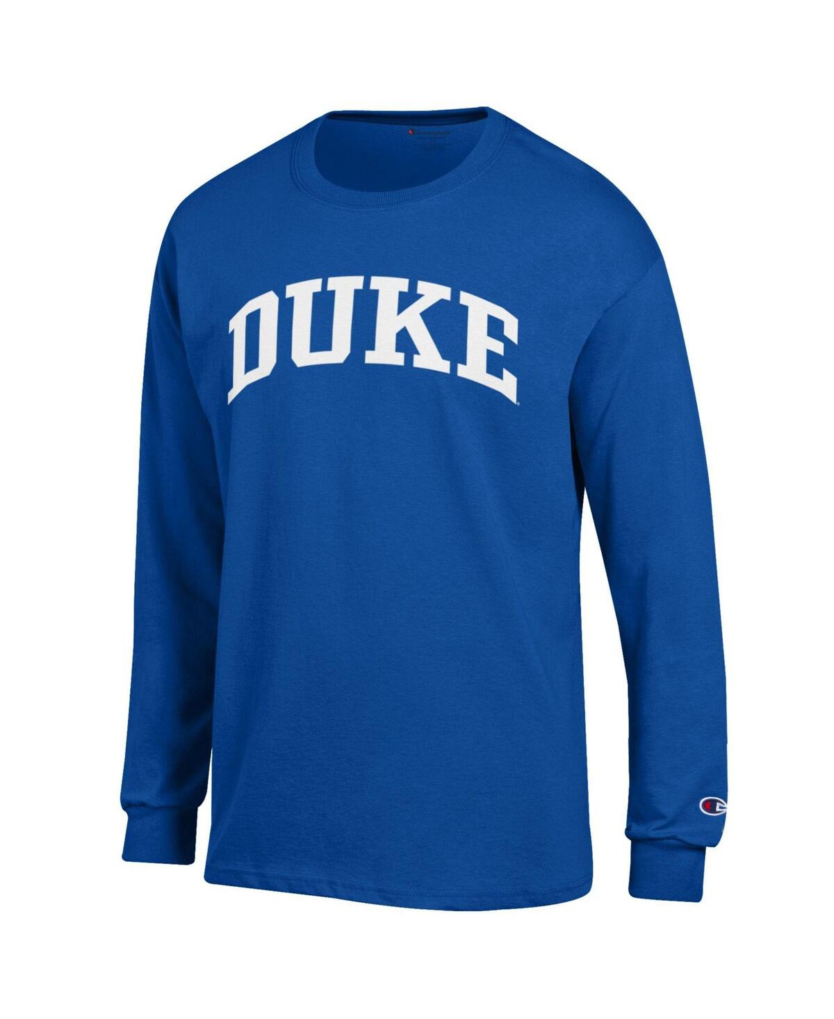 Champion Men's Royal Duke Blue Devils Basic Arch Fleece Pullover Sweatshirt In Blue