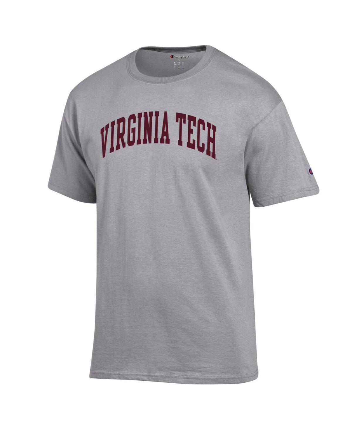 Champion Men's Heather Gray Virginia Tech Hokies Basic Arch T-shirt In Gray