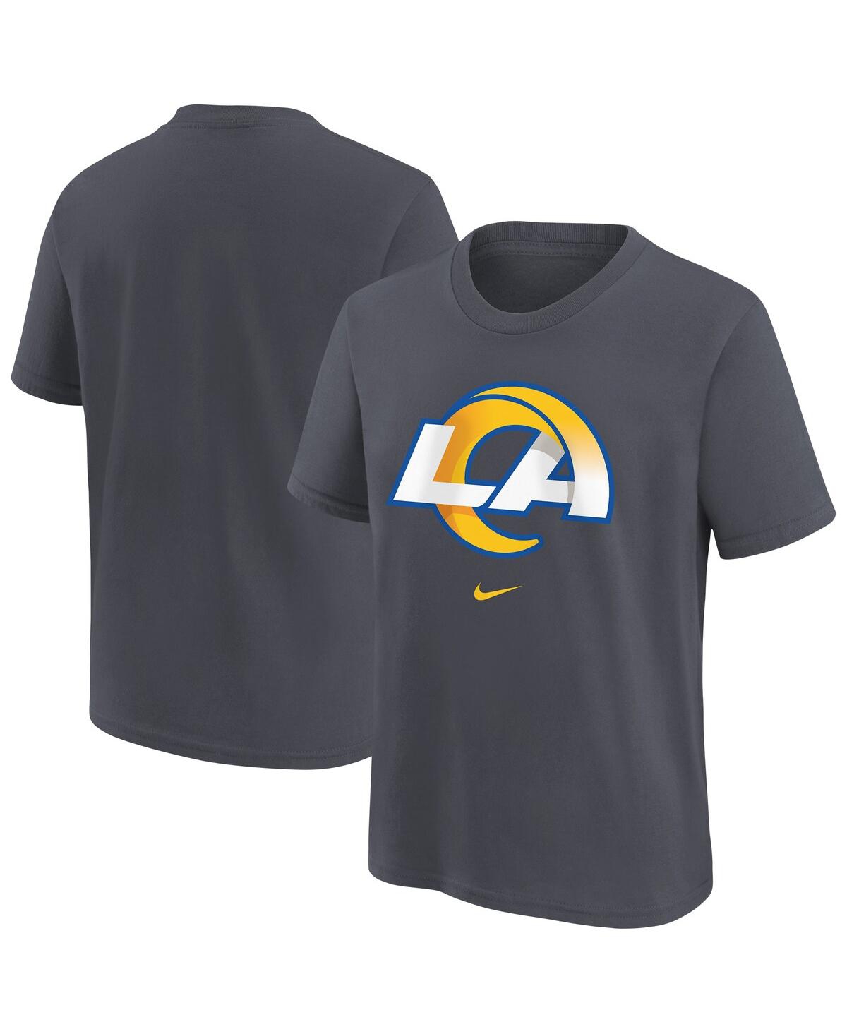 Nike Big Boys And Girls Anthracite Los Angeles Rams Primary Logo Legend T-shirt In Gray