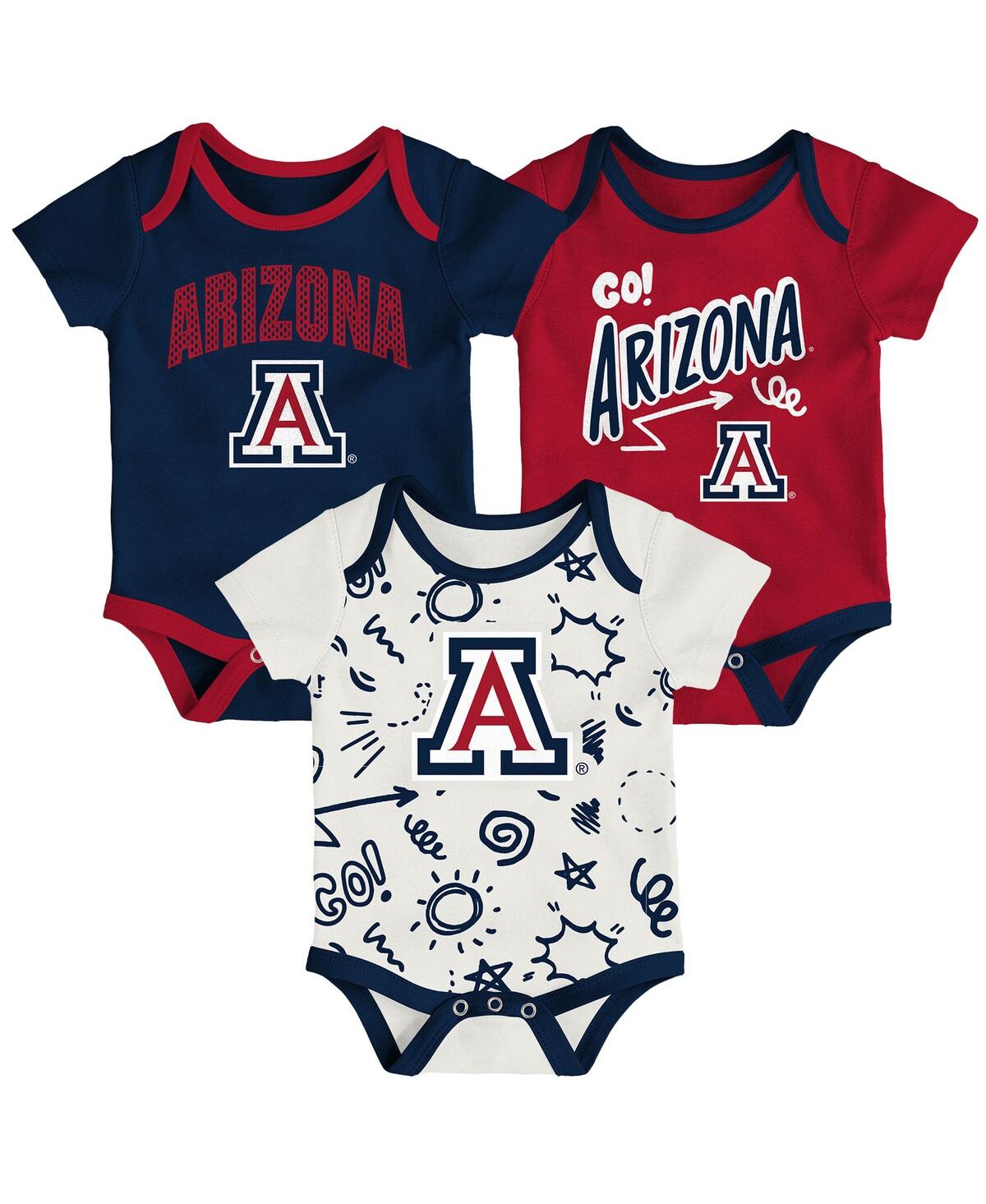 Outerstuff Baby Boys And Girls Arizona Wildcats 3-pack All Day Play Bodysuit Set In Multi