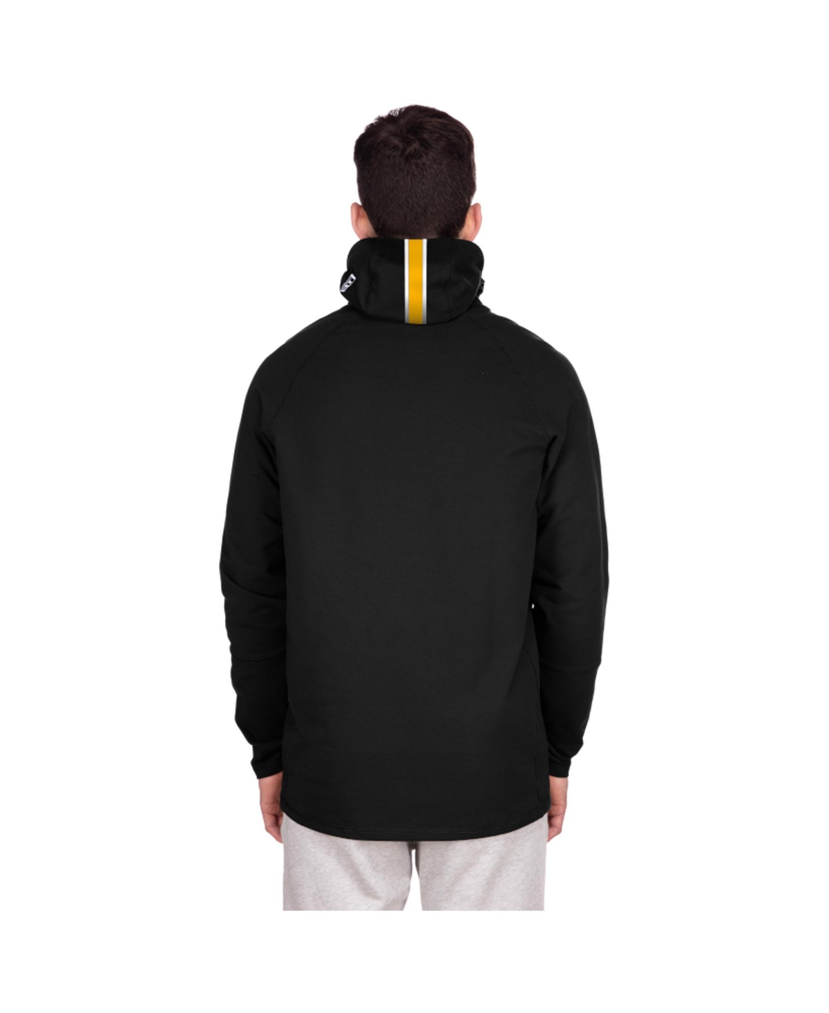 New Era Men's Black Green Bay Packers Functional Fandom Balaclava Helmet Stripe Tri-blend Hoodie In Black