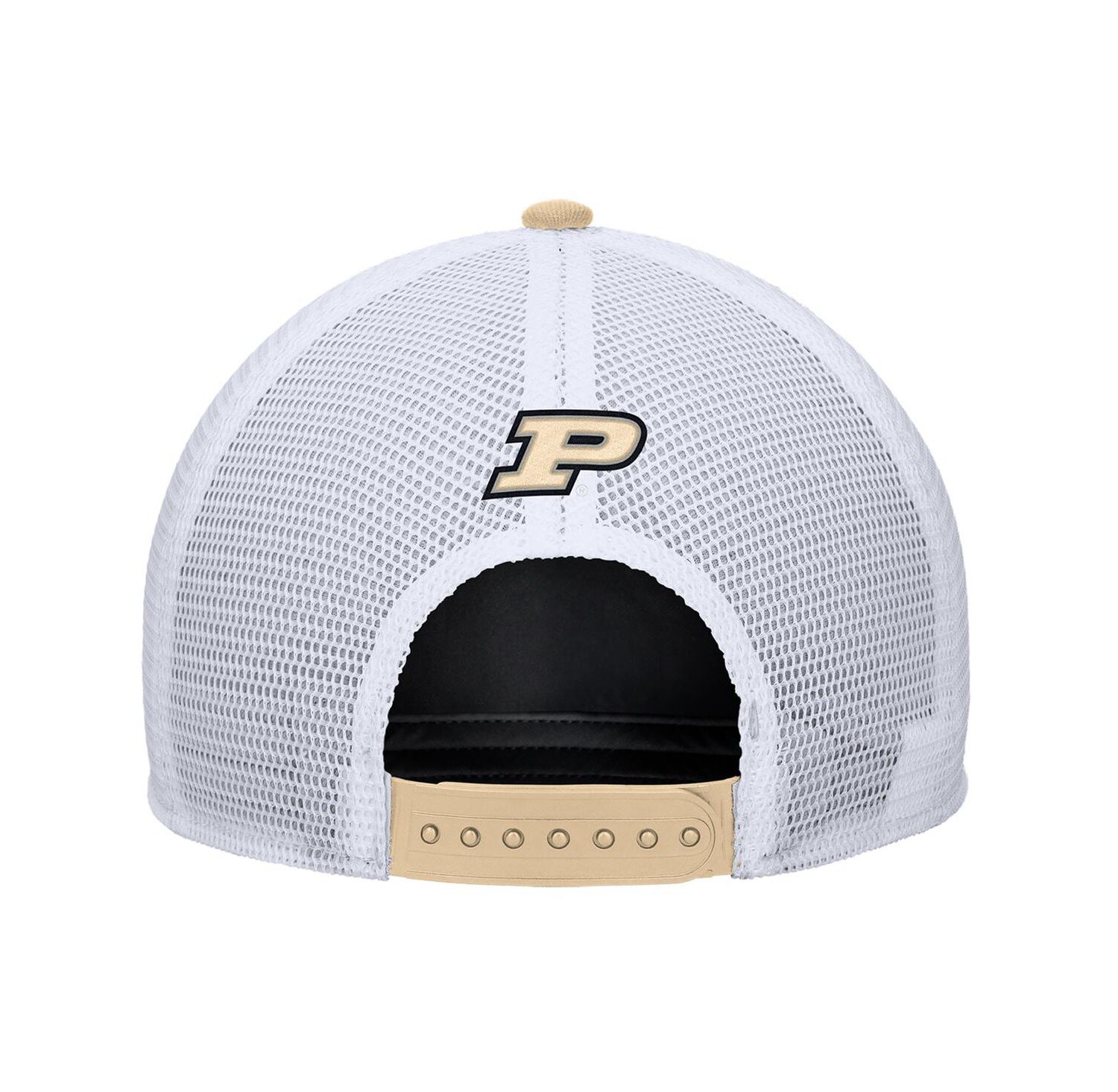 Men's Gold Purdue Boilermakers 2025 On-Field Rise Trucker Performance Adjustable Hat