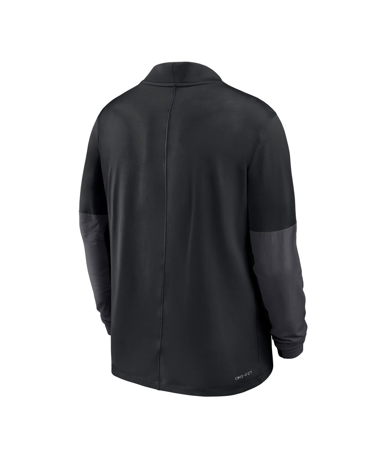 Nike Men's Black Oklahoma State Cowboys Dri-fit Half-zip Pullover Sweatshirt In Black