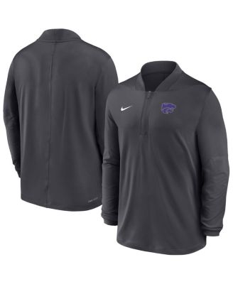 Nike - Men's Anthracite Kansas State Wildcats Dri-FIT Half-Zip Pullover Sweatshirt