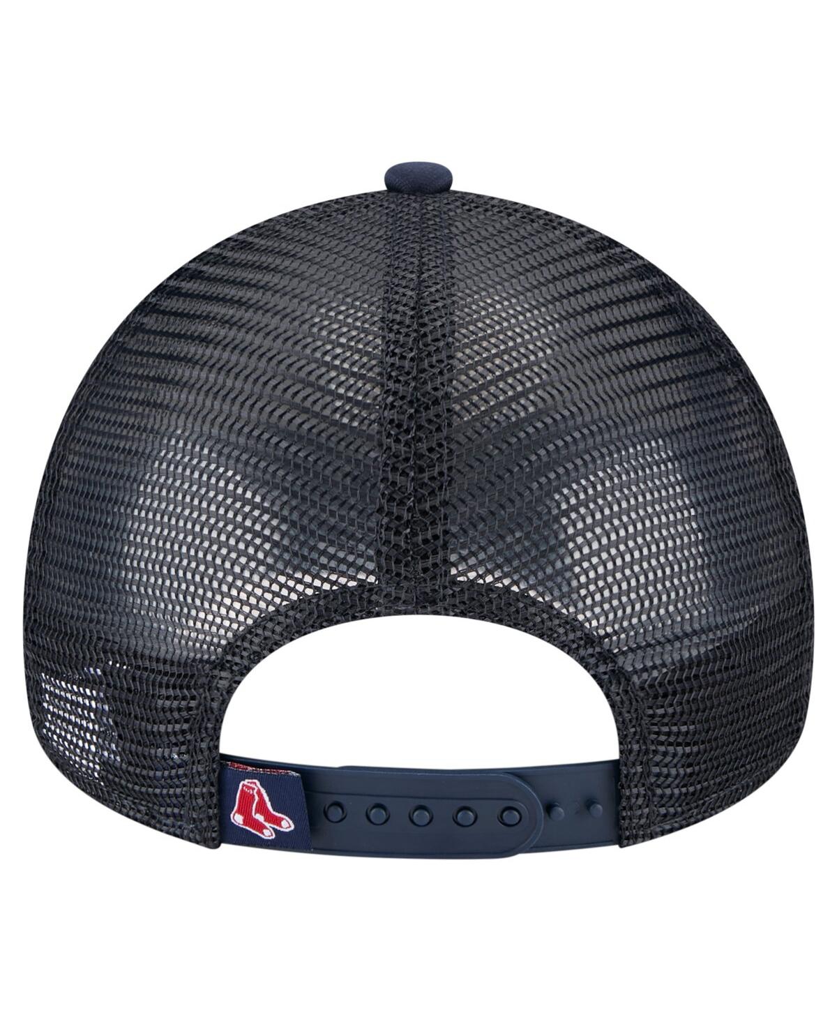 New Era Toddler White/navy Boston Red Sox Painted A-frame 9forty Trucker Adjustable Hat In White