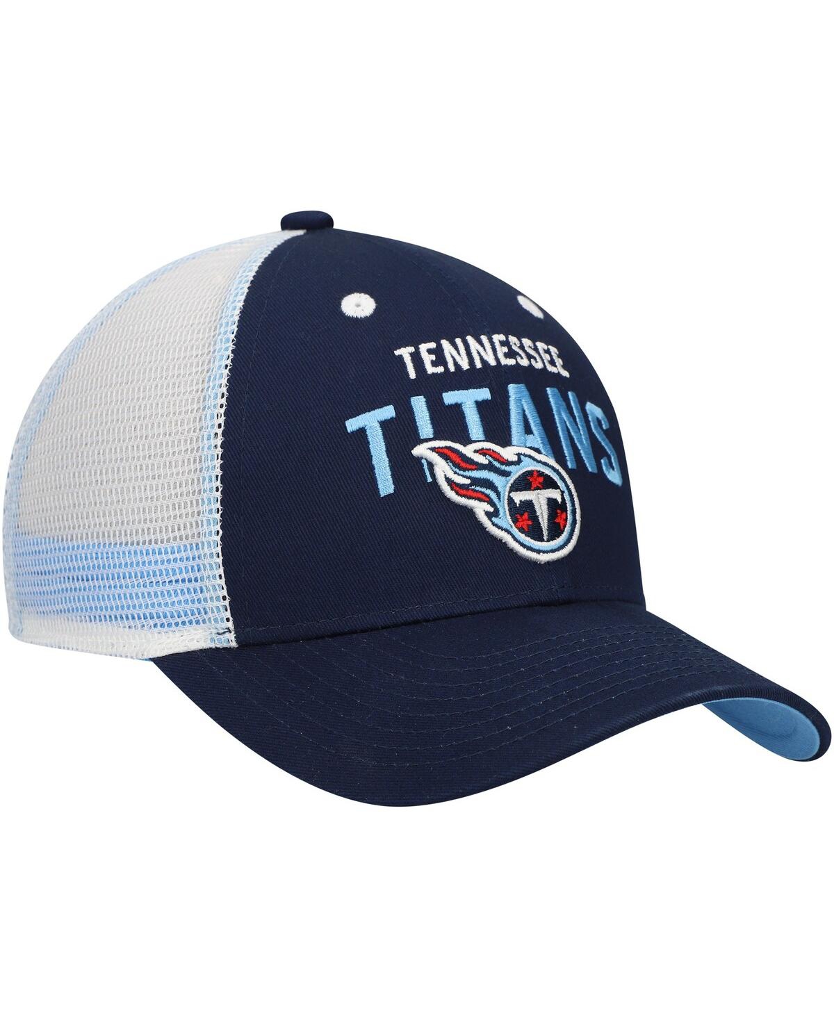 Outerstuff Big Boys And Girls Navy Tennessee Titans Core Lockup Trucker Adjustable Hat In Blue