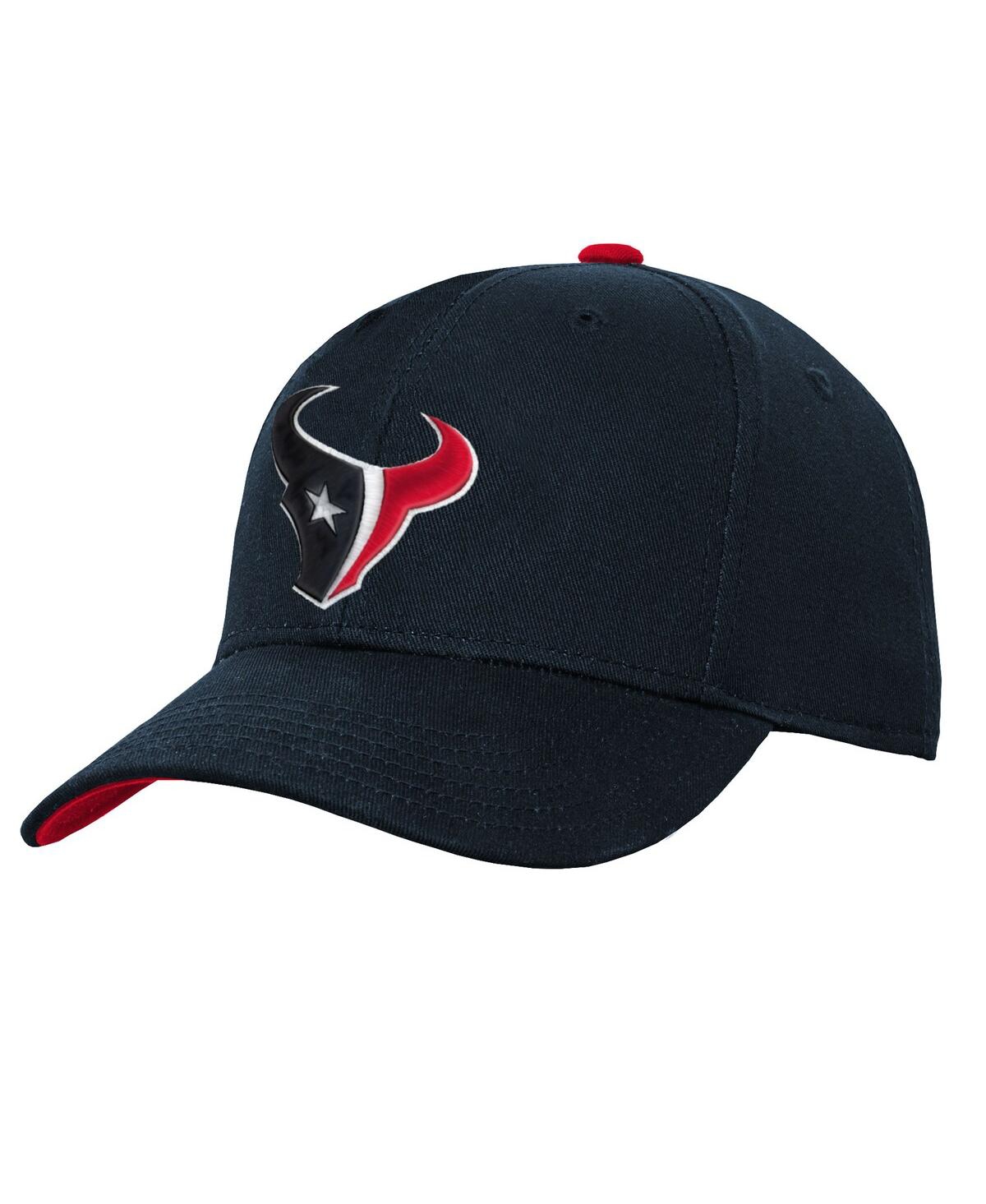 Outerstuff Big Boys And Girls Navy Houston Texans Team Pre-curved Adjustable Hat In Black