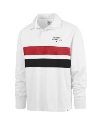 Men's White Atlanta Falcons Sundays Clubhouse Knox Thames Long Sleeve Rugby Polo Shirt
