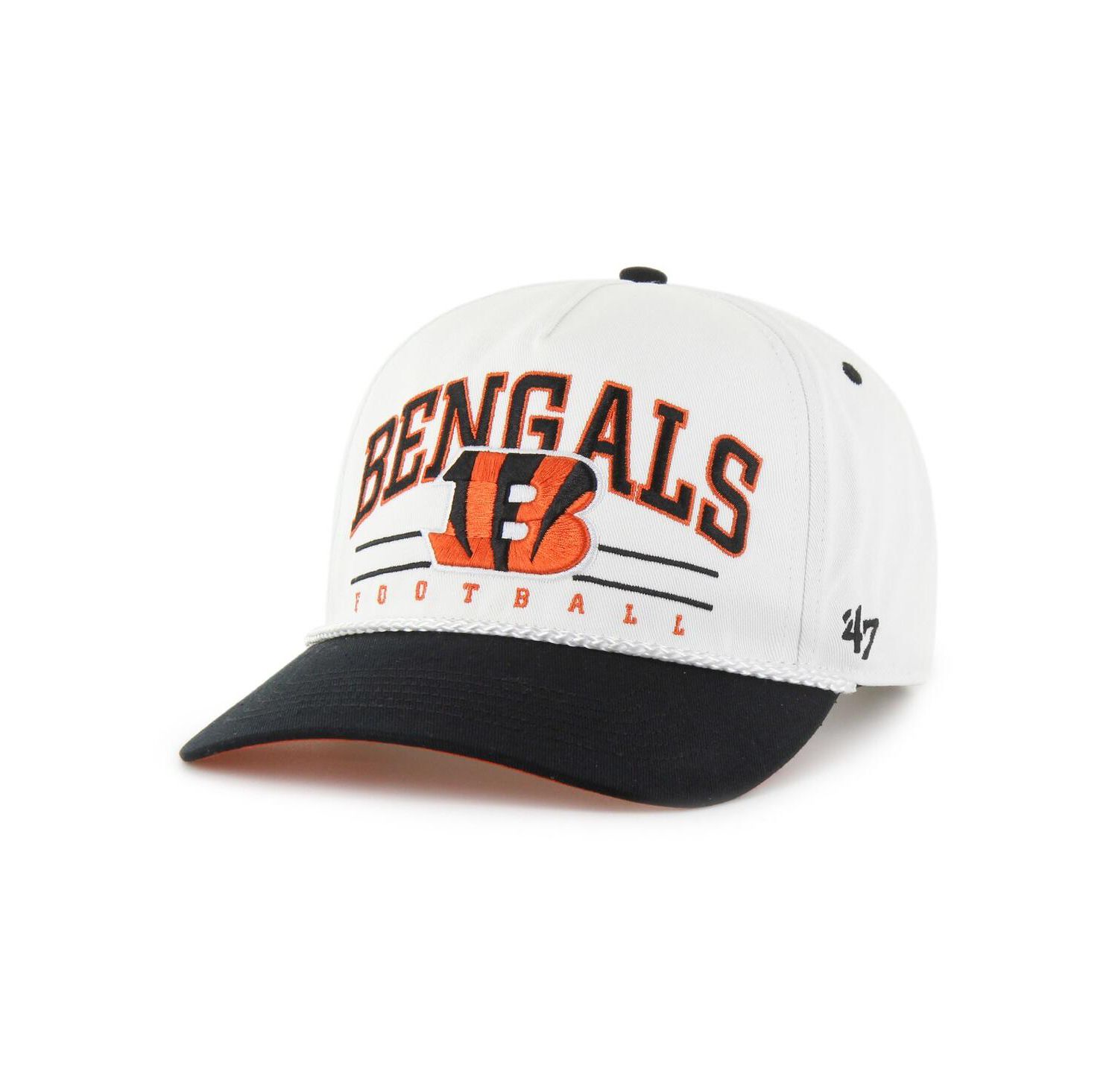 Men's White/Black Cincinnati Bengals Roscoe Two-Toned Hitch Adjustable Hat