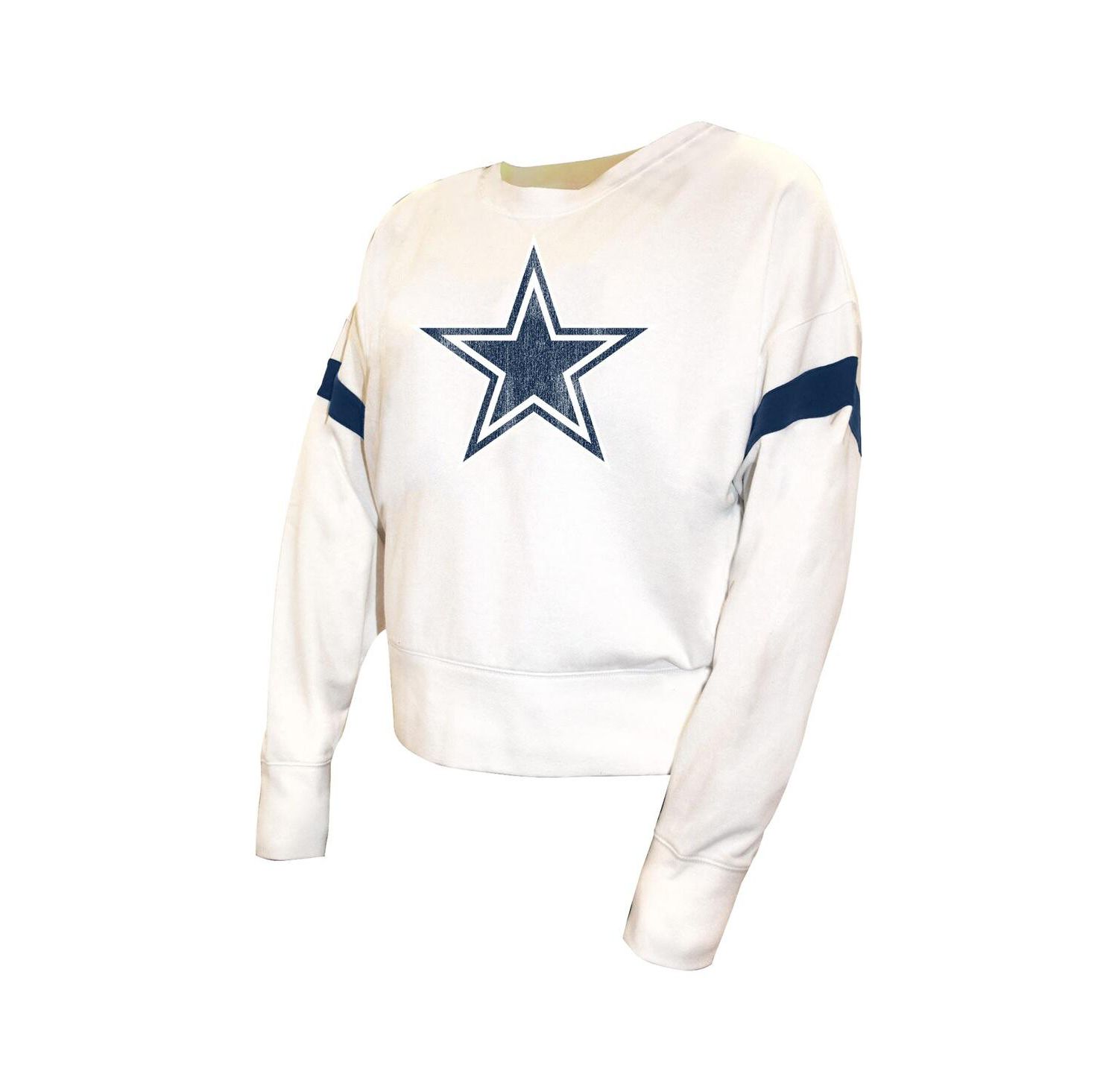 Women's White Dallas Cowboys Plus Size Fleece Pullover Sweatshirt