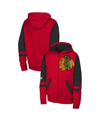 Outerstuff - Big Boys and Girls Red Chicago Blackhawks Face Off Full-Zip Hoodie