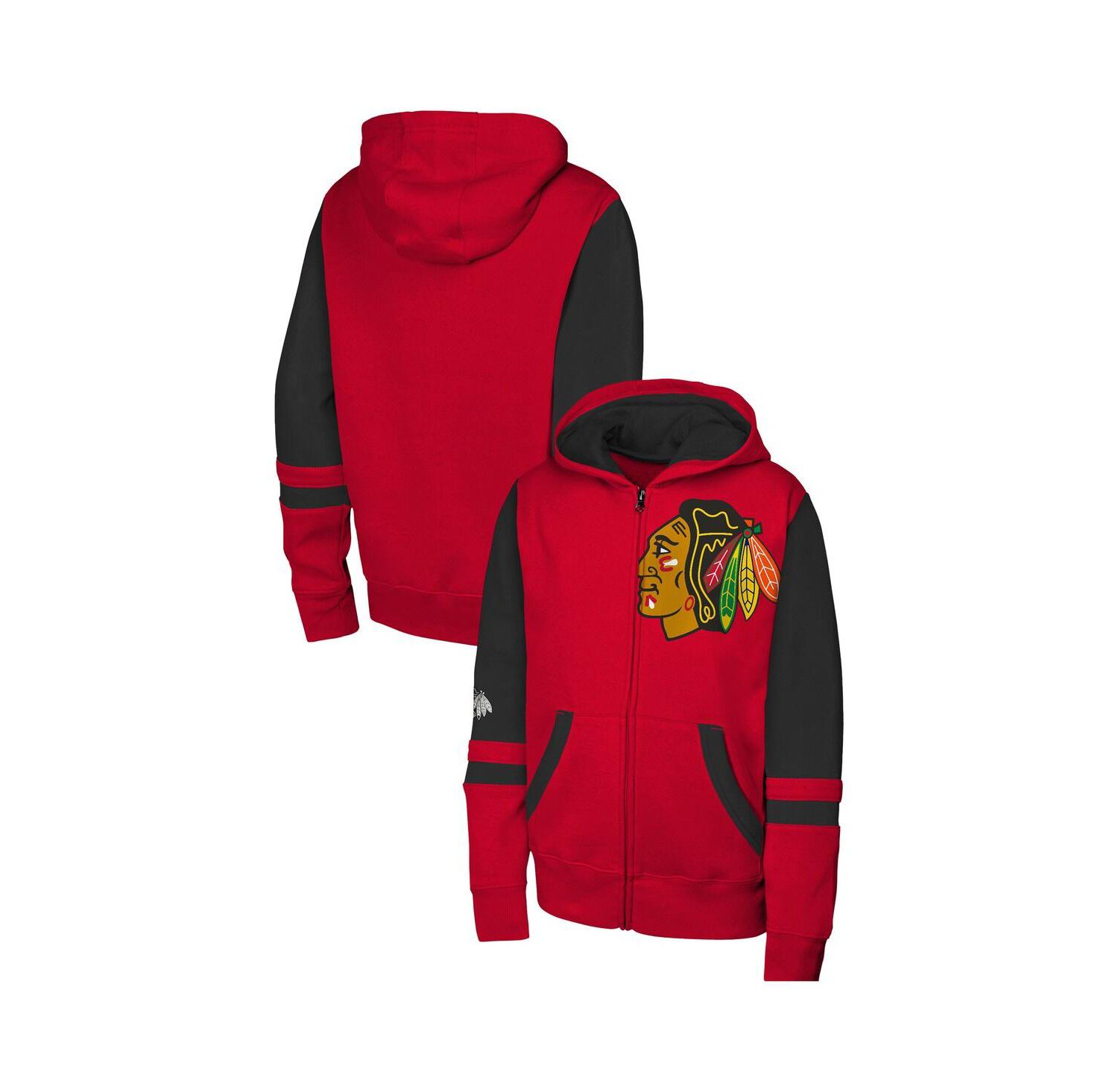 Big Boys and Girls Red Chicago Blackhawks Face Off Full-Zip Hoodie