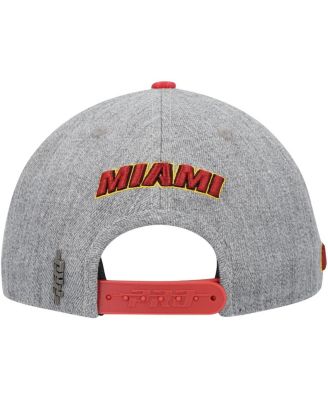 Men's Gray/Red Miami Heat Classic Logo Two-Tone Snapback Hat