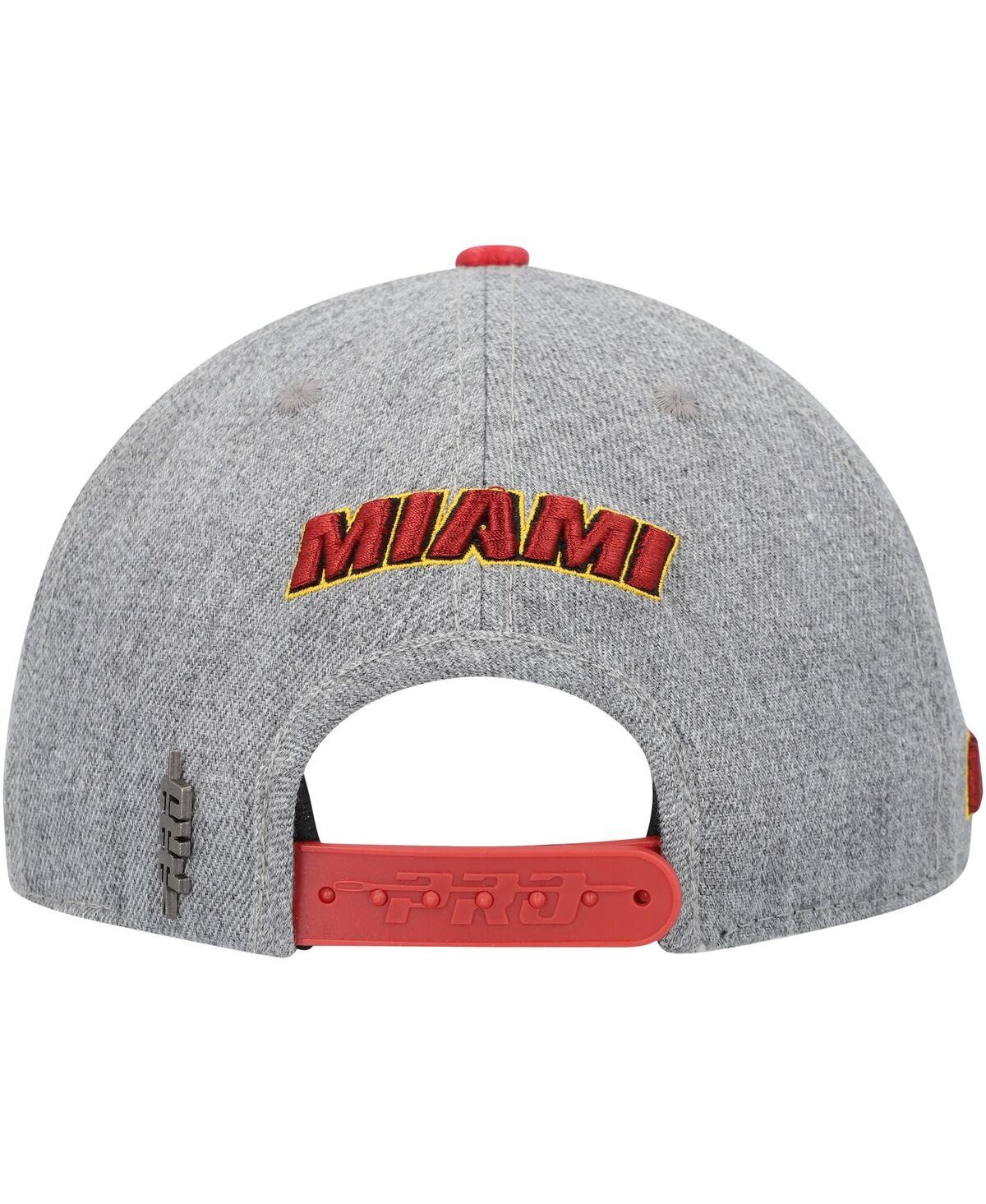 Pro Standard Men's Gray/red Miami Heat Classic Logo Two-tone Snapback Hat In Gray
