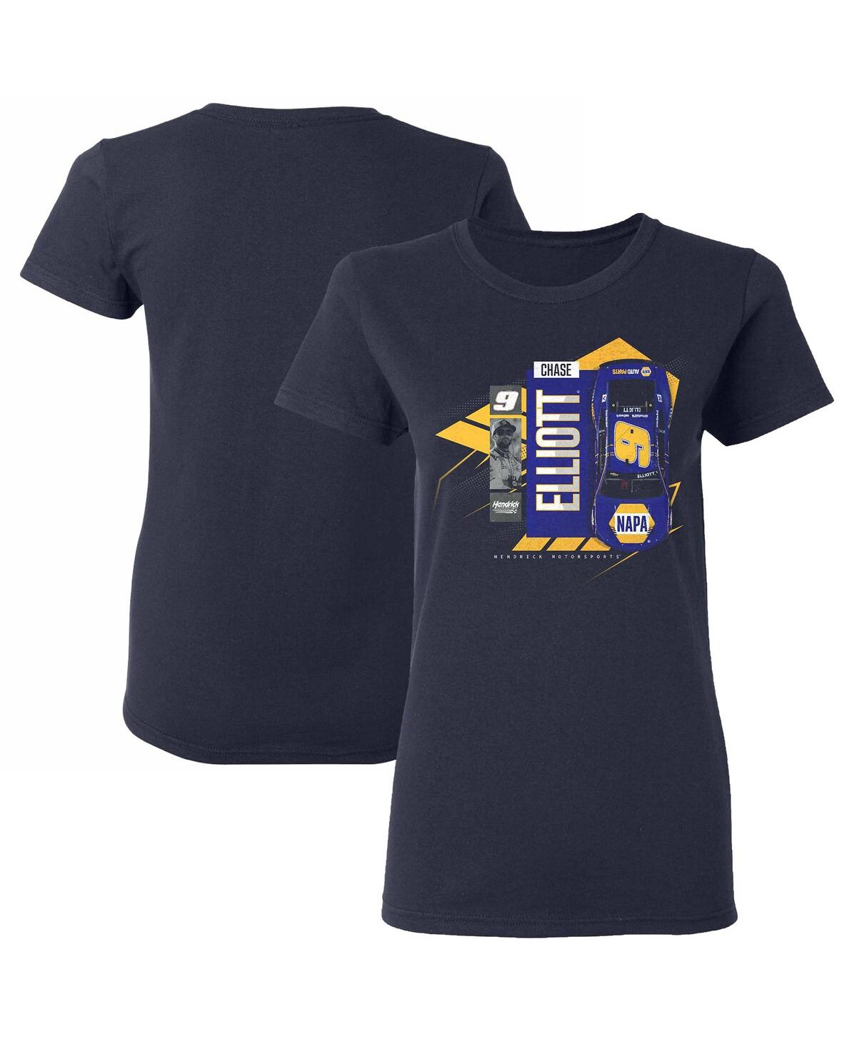 Hendrick Motorsports Team Collection Women's Navy Chase Elliott Napa Car T-shirt In Black