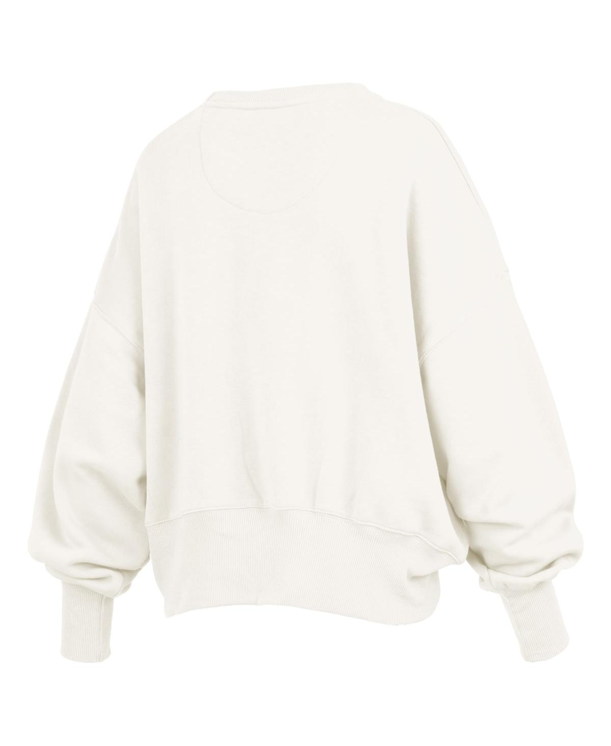 Pressbox Women's Cream Missouri Tigers Oversized Chelsea Waist Length Pullover Sweatshirt