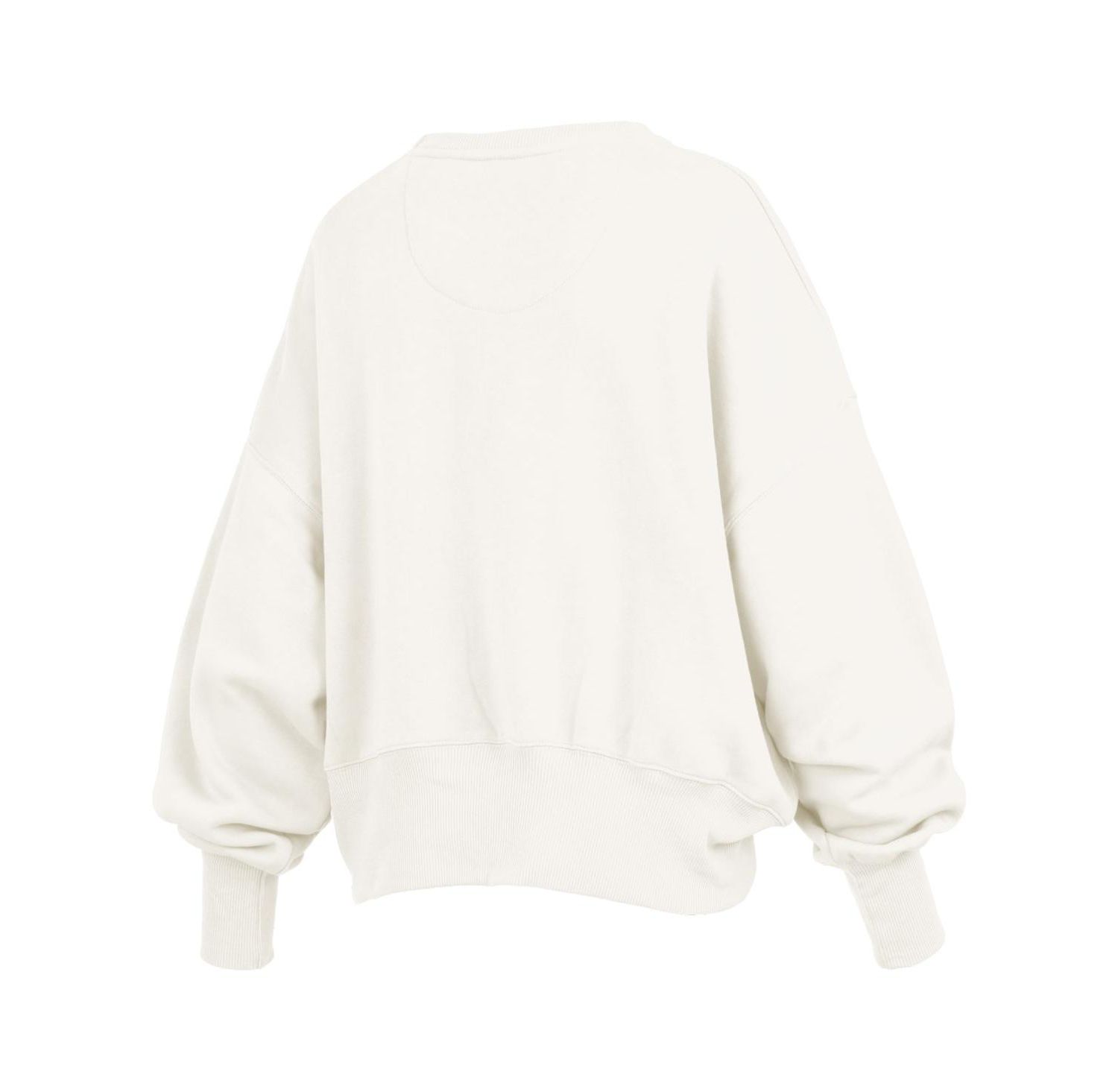 Women's Cream Missouri Tigers Oversized Chelsea Waist Length Pullover Sweatshirt