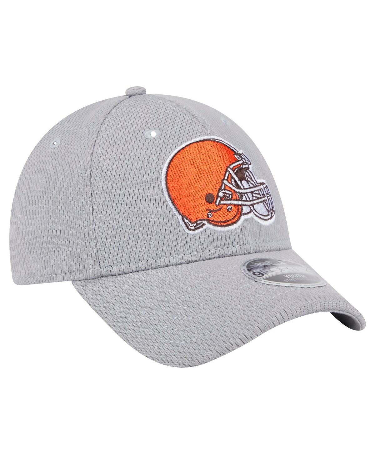 New Era Big Boys And Girls Gray Cleveland Browns Main 9forty Adjustable Hat In Gray