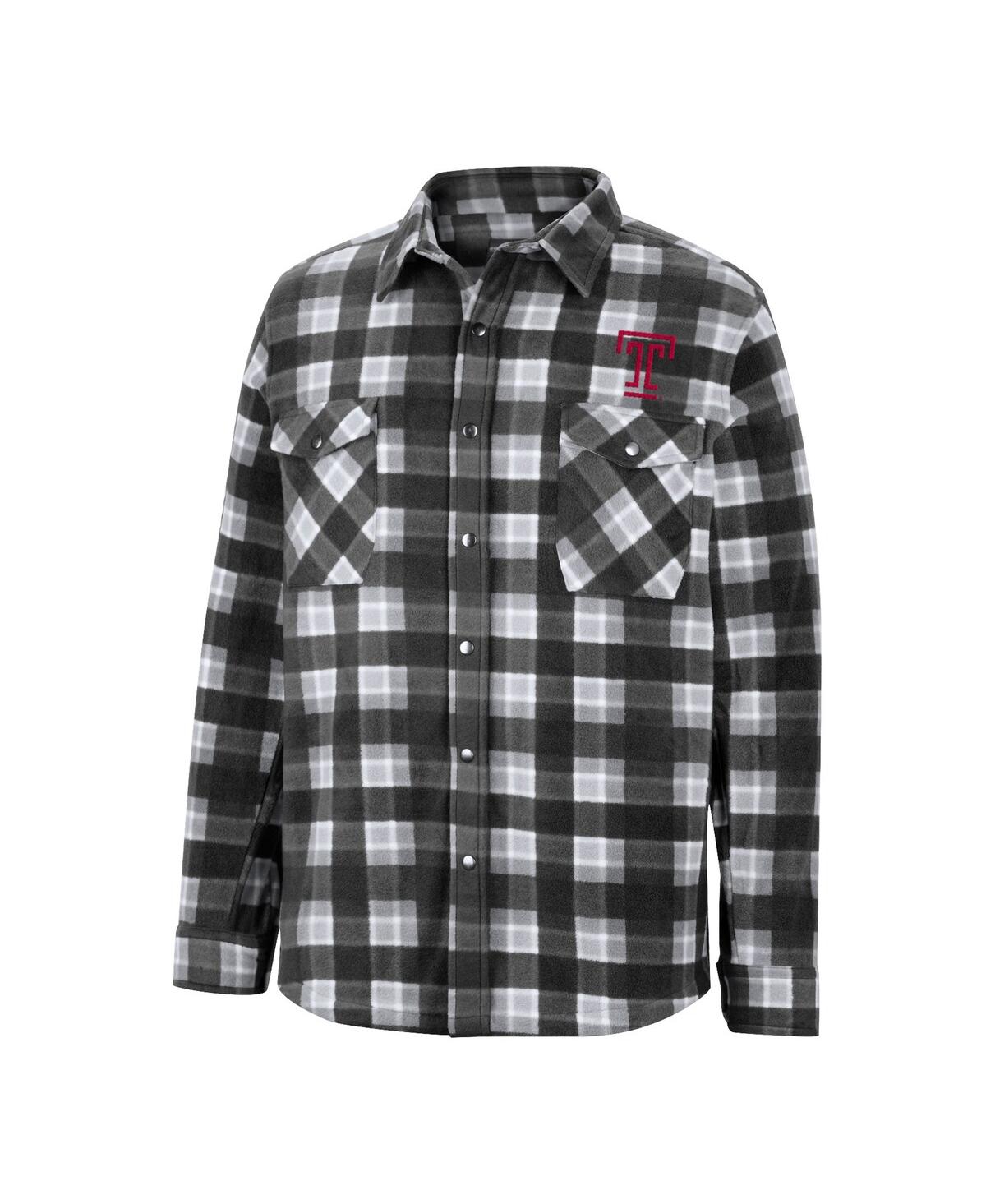 Colosseum Men's Black Temple Owls Ellis Full-snap Jacket In Black