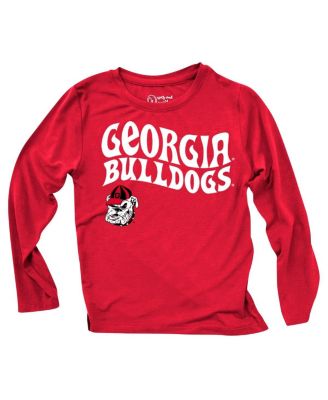 Wes Willy Baby Boys and Girls 2-Piece Georgia Bulldogs Long Sleeve Top and Striped Tri-Blend Leggings Set