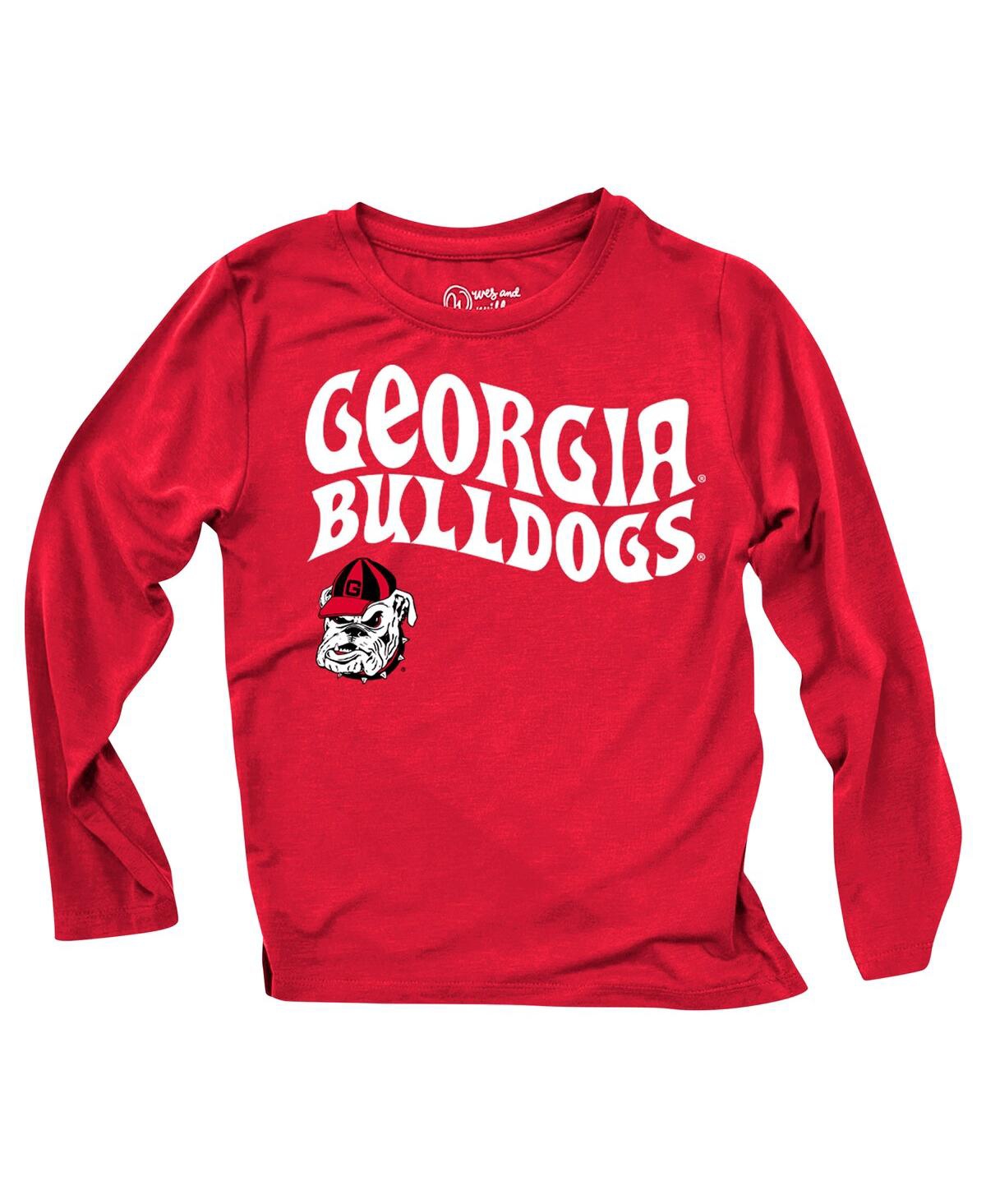 Wes & Willy Wes Willy Baby Boys And Girls 2-piece Georgia Bulldogs Long Sleeve Top And Striped Tri-blend Legging In Red