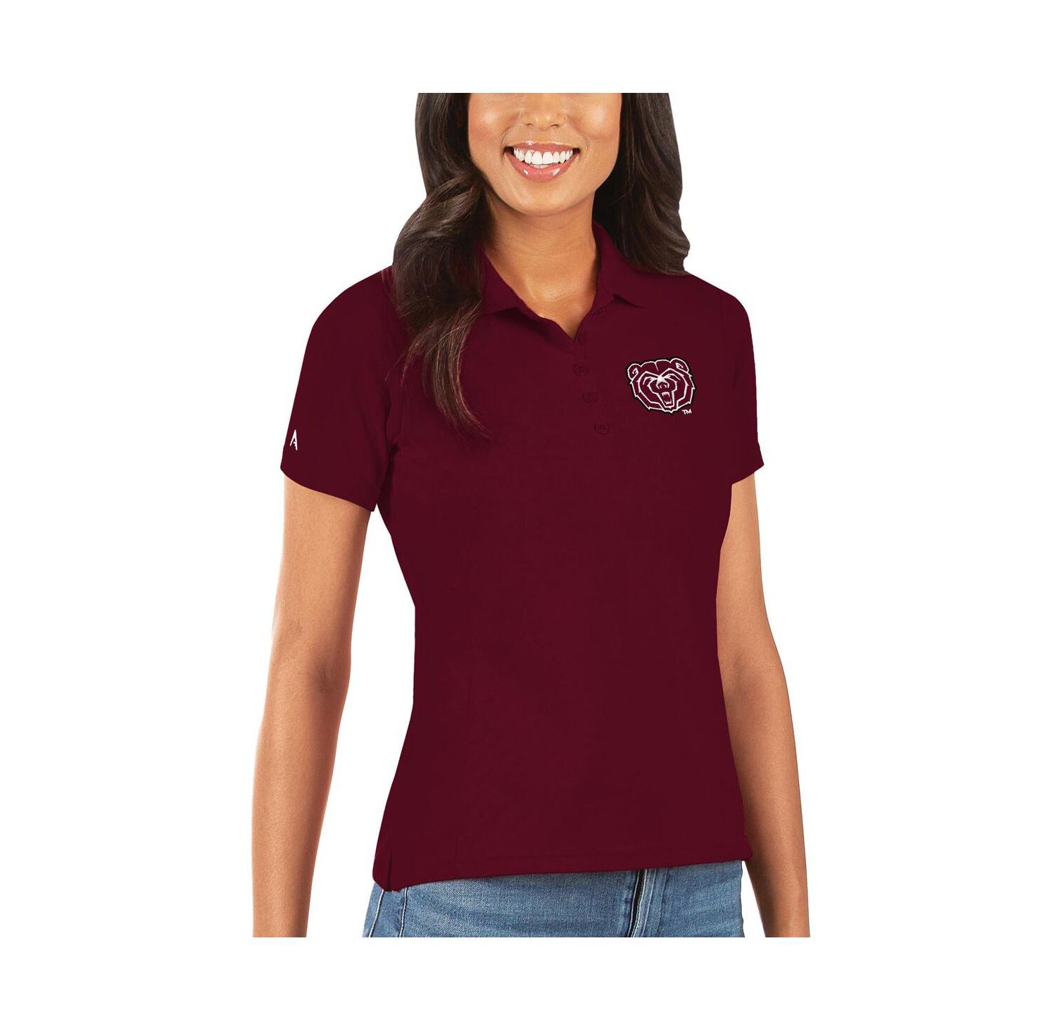 Women's Maroon Missouri State University Bears Legacy Pique Polo Shirt