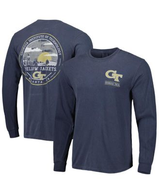 Image One - Men's Navy Georgia Tech Yellow Jackets Circle Campus Scene Long Sleeve T-Shirt