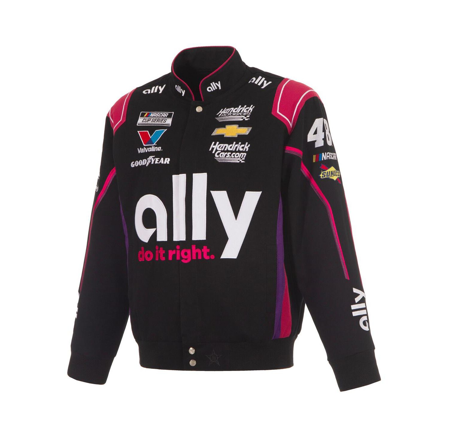 Men's Black Alex Bowman Ally Full-Snap Twill Uniform Jacket