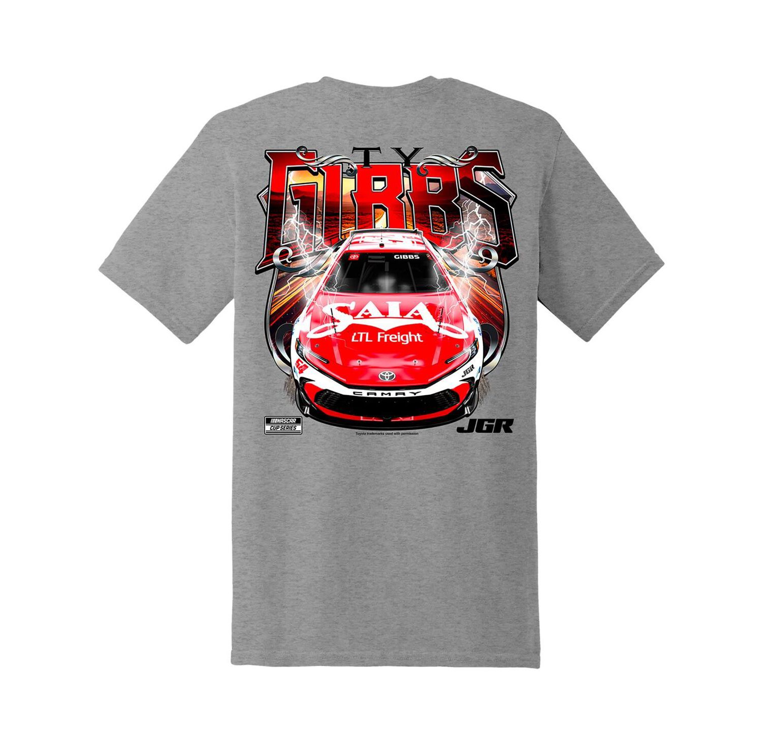 Men's Heather Gray Ty Gibbs Saia Car T-Shirt
