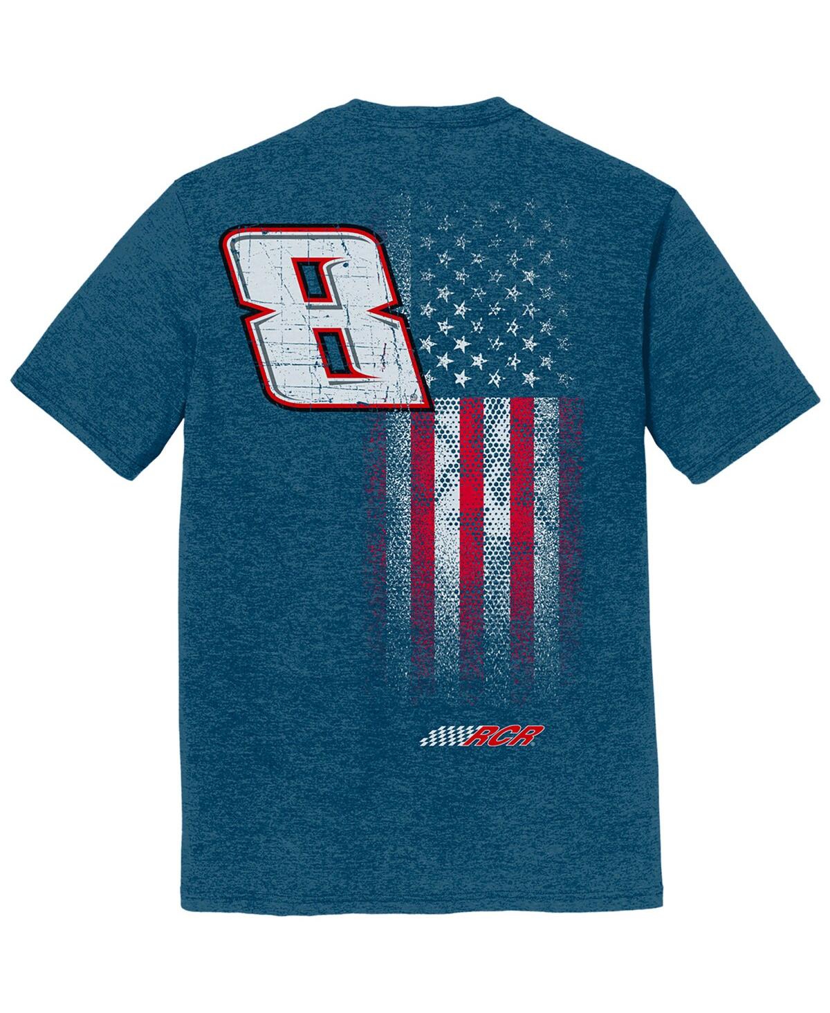 Richard Childress Racing Team Collection Men's Heather Blue Kyle Busch Flag Tri-blend T-shirt In Blue
