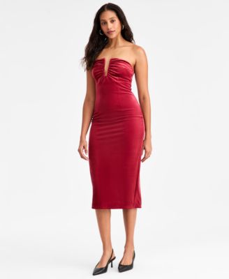 Women's Velvet Hardware Midi Dress, Macy's Exclusive