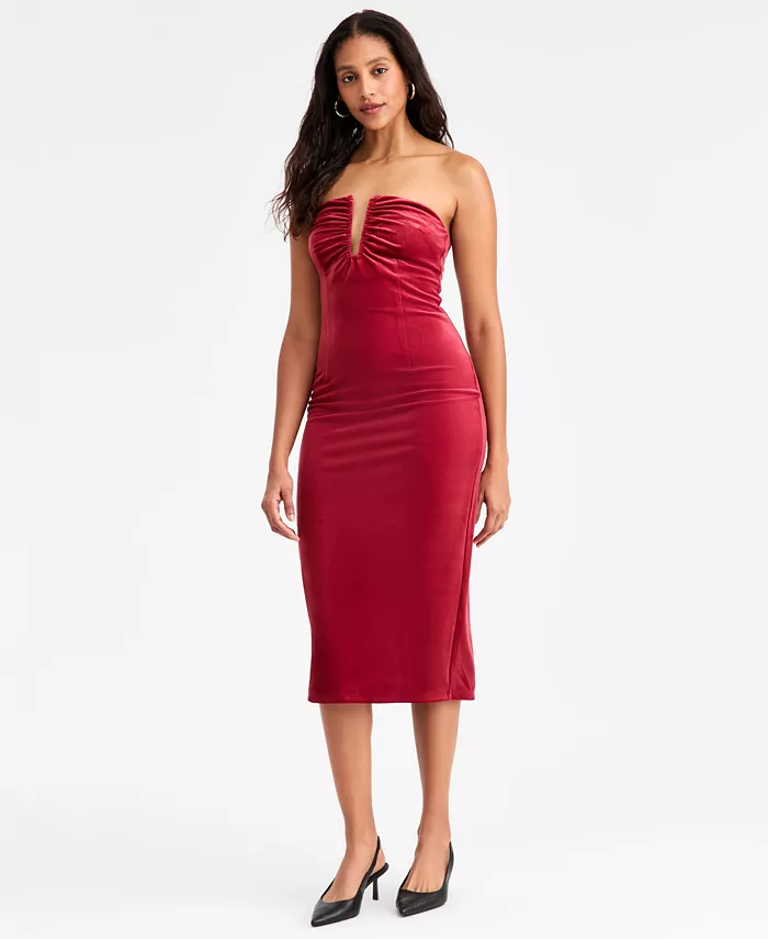 Women's Velvet Hardware Midi Dress - thumbnail 6
