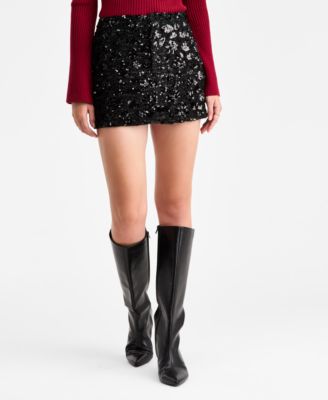 Women's Sequin Tweed Mini Skirt, Macy's Exclusive