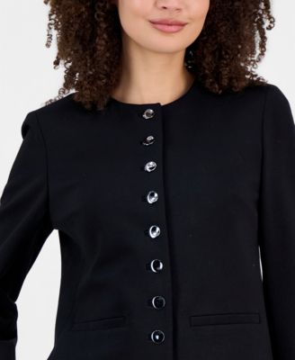 Women's Crewneck Button-Front Blazer