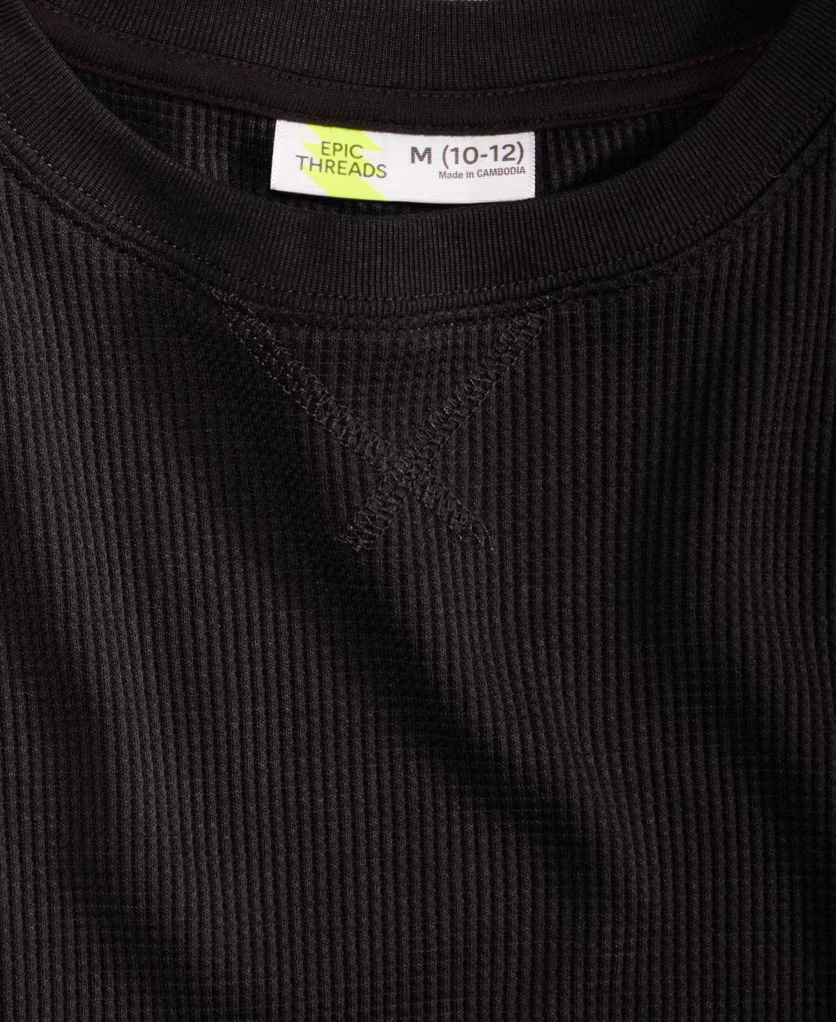 Epic Threads Boys 5-20 Thermal Long-sleeve Crewneck T-shirt, Macy's Exclusive In Black