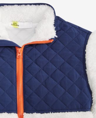 Boys' Toddler 2T-4T Multi-Color Faux-Sherpa Long-Sleeve Jacket, Macy's Exclusive